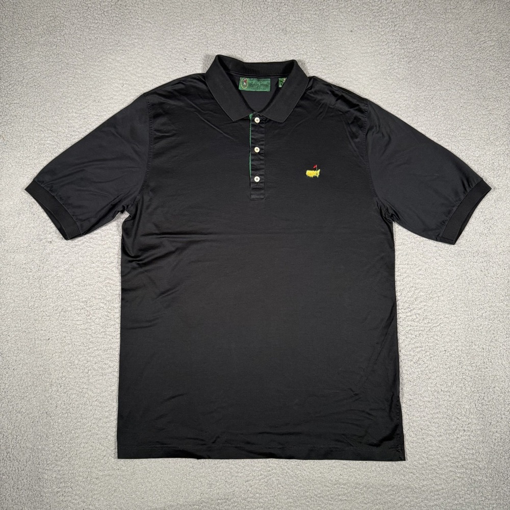 Vintage Masters Shirt Mens XL Black Hickey Freeman Bobby‎ Jones Golf Polo Italy